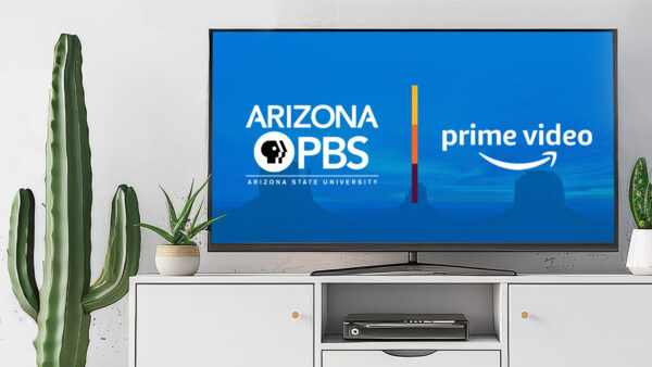 A television with logos from Arizona PBS and Amazon Prime on the screen